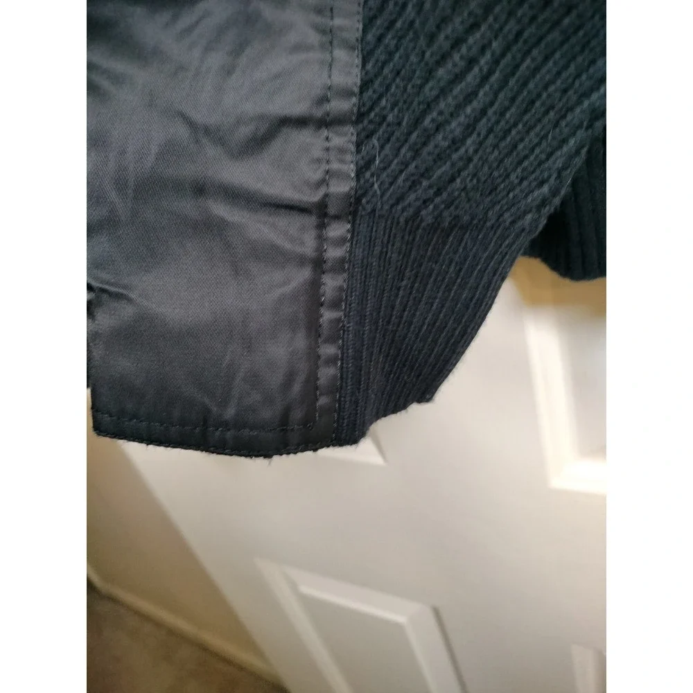 Vintage Diesel Full-Zip Heavyweight Cardigan Sweater Black Chevron Ribbed XL